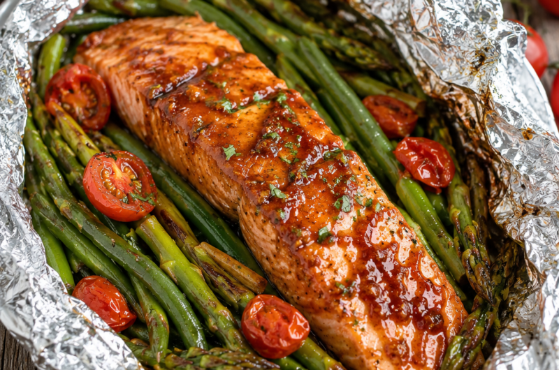 BBQ Salmon Foil Pack