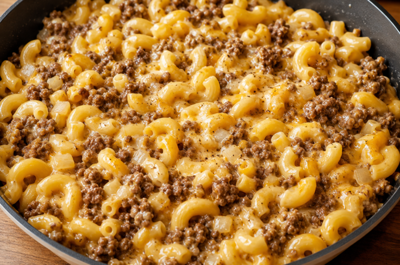 High Protein Cheese and Hamburger Macaroni