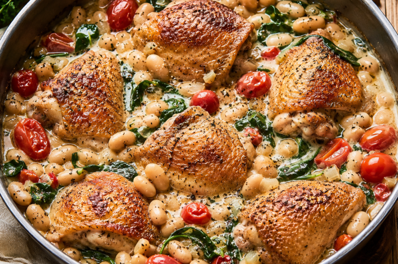 Skillet Chicken and White Bean Stew