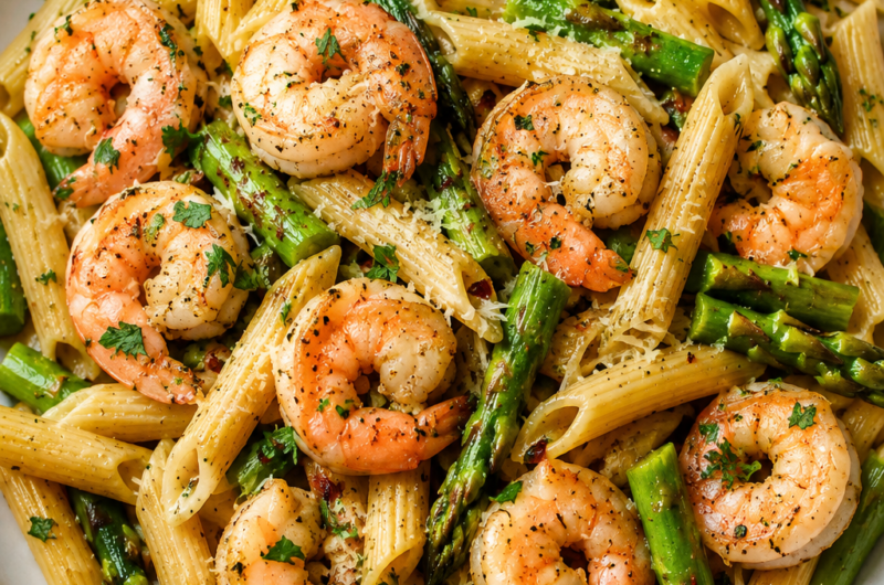 Elegant Penne with Asparagus and Shrimp
