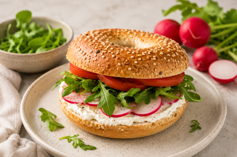 Spring Veggie Bagel Sandwich