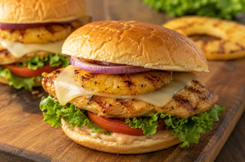 Grilled Hawaiian Chicken and Pineapple Sandwiches