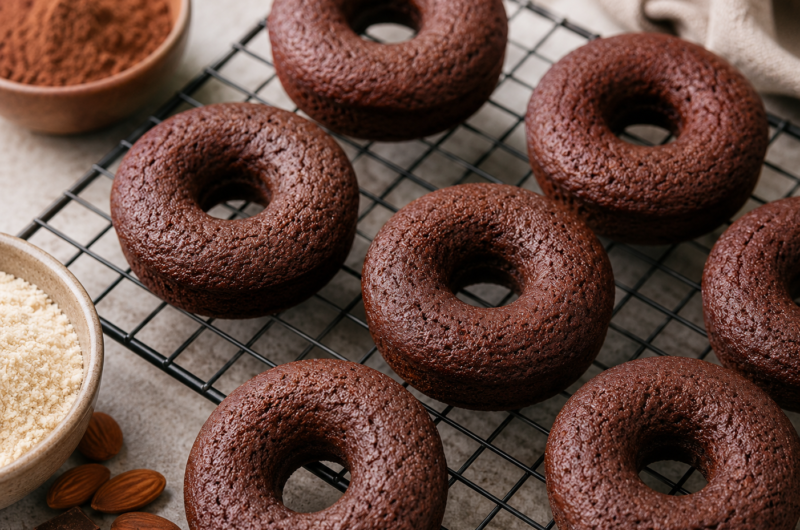 Chocolate Almond Breakfast Donuts