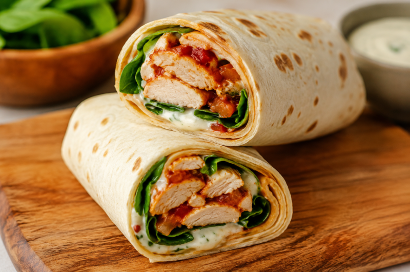 Simple Sweet and Spicy Chicken Wraps